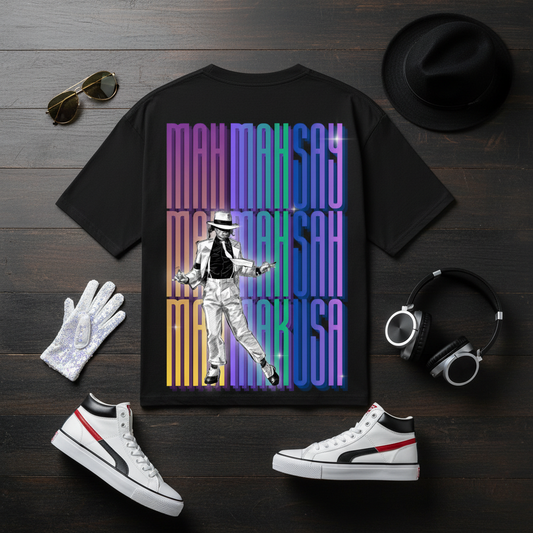 Michael Jackson T-Shirt Flat Lay - Dark Background