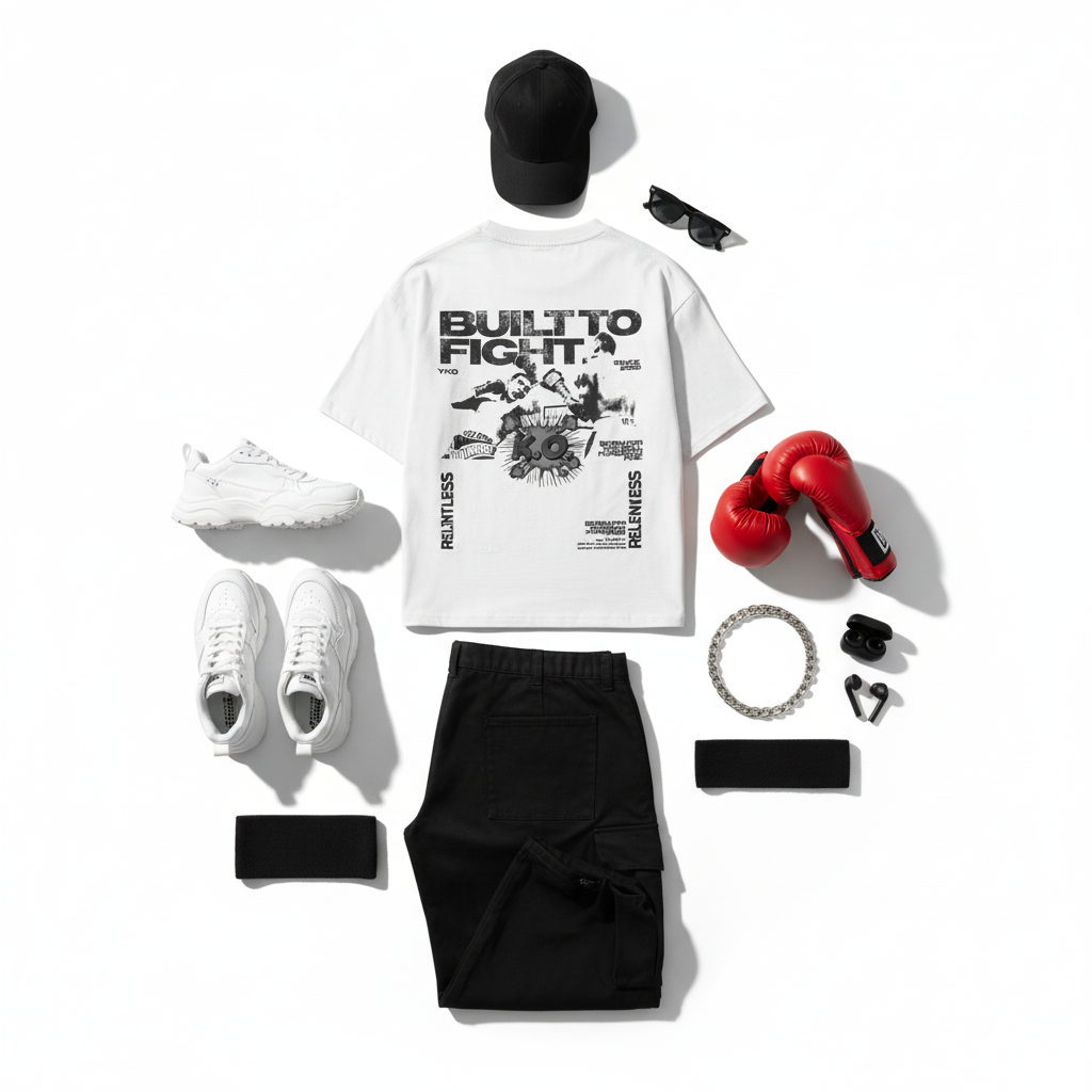 Built to Fight Flat Lay