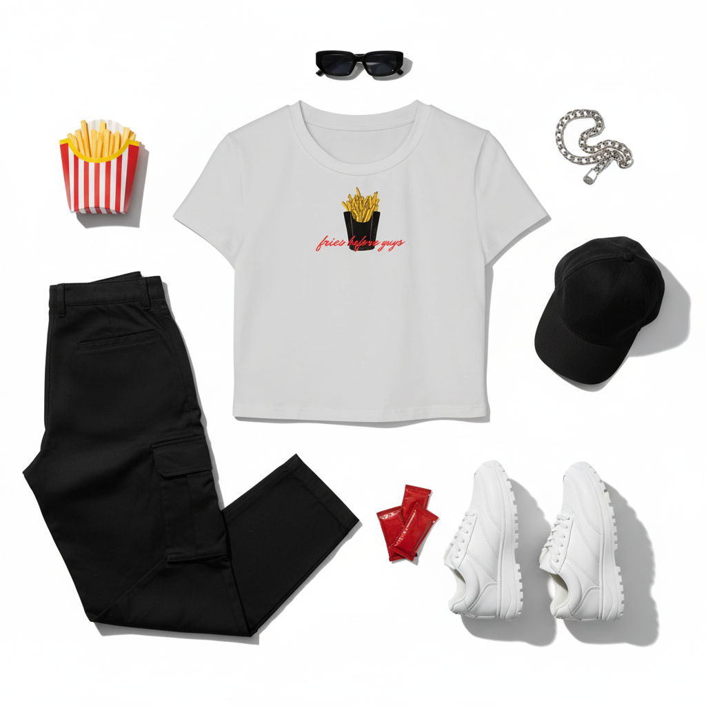 Fries Before Guys Flat Lay