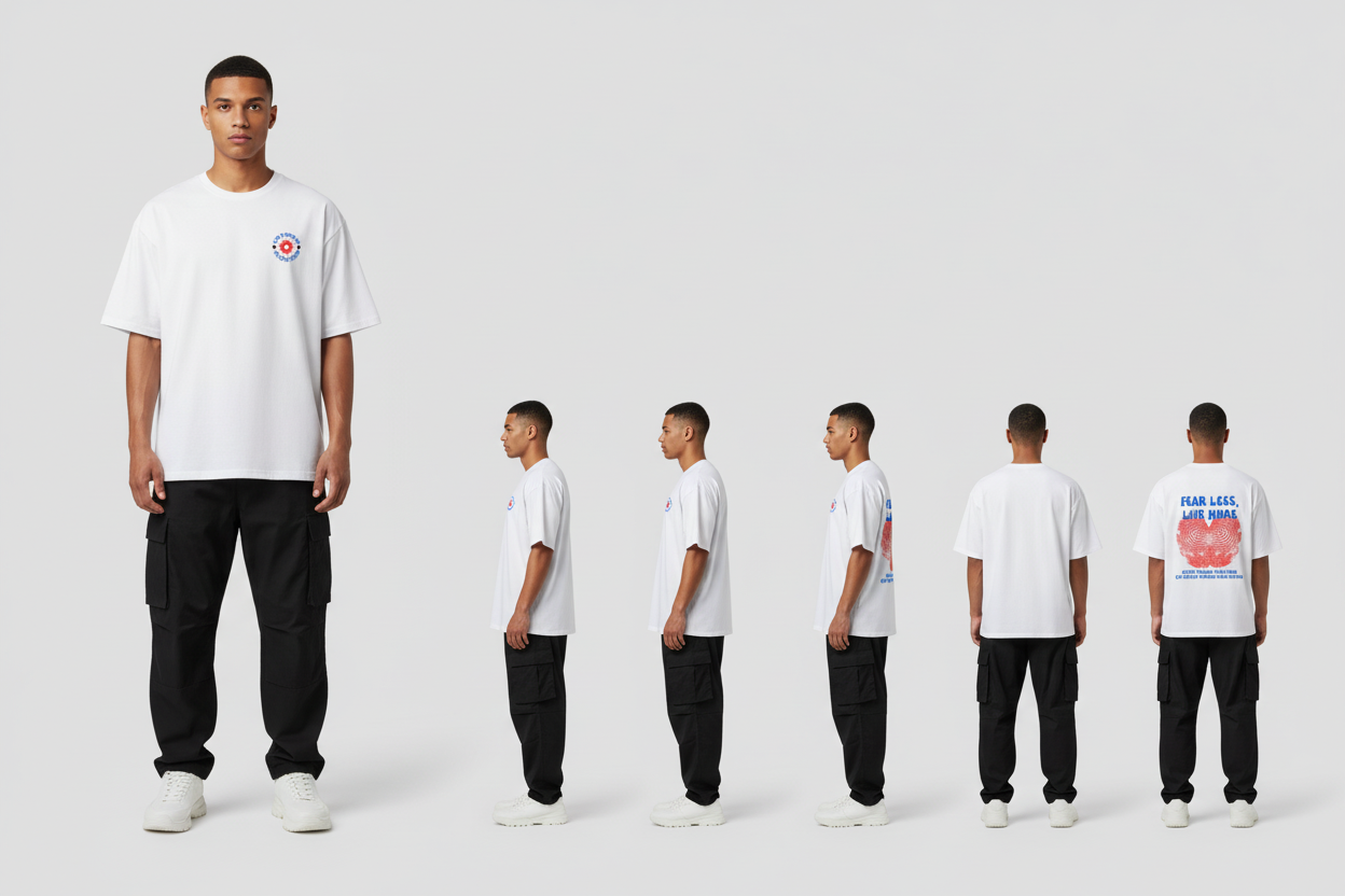 Men's Oversized Fear Less Live More Tee