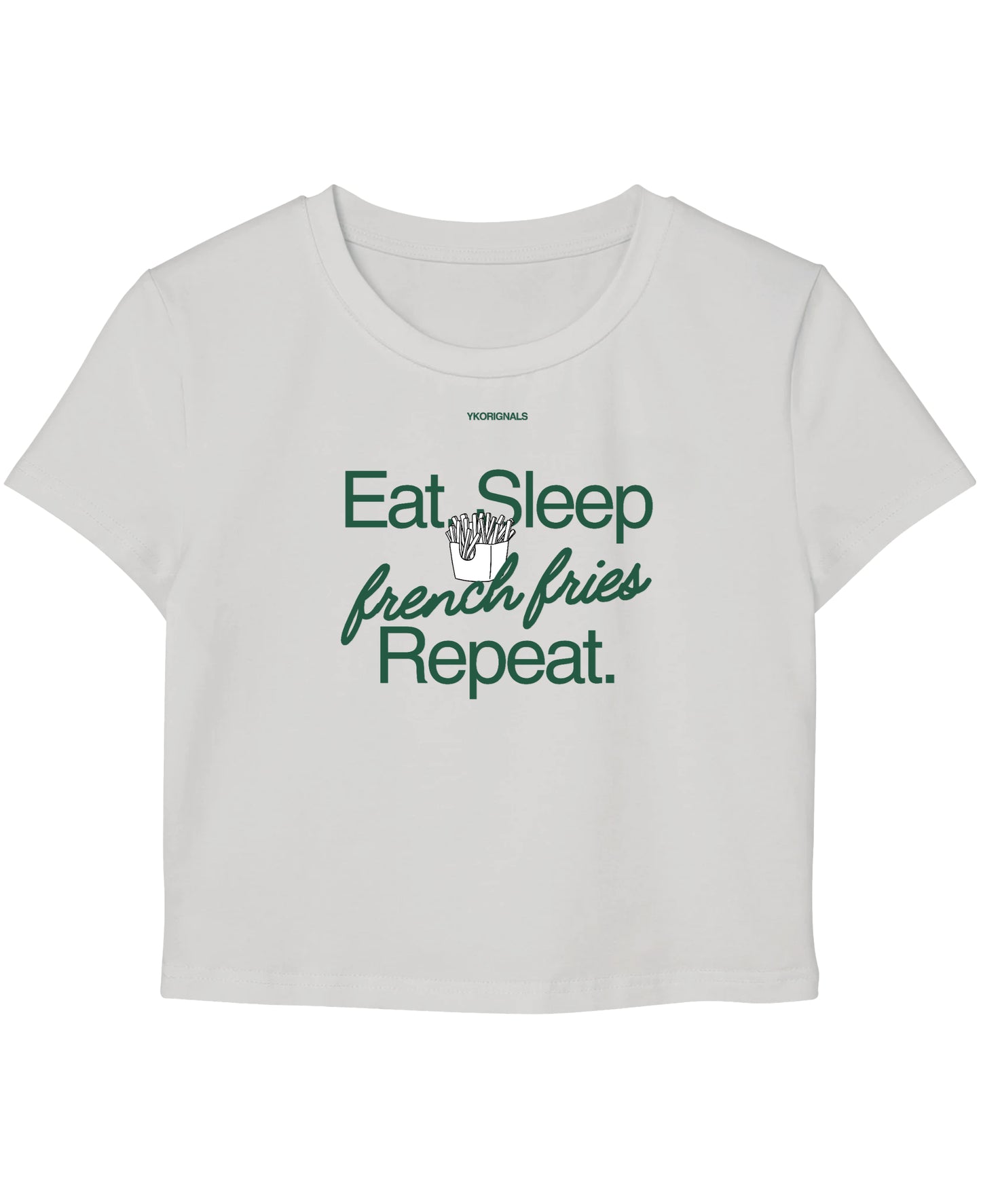 White Baby Tee Front Design