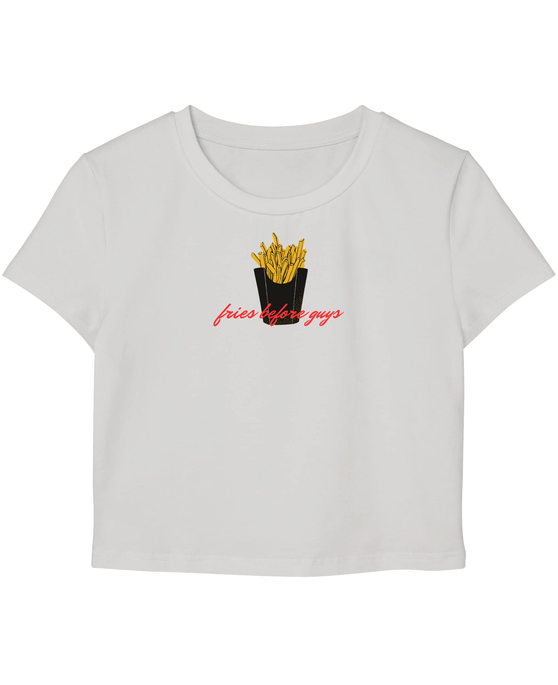 White Baby Tee Front Design