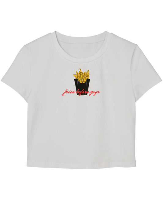 White Baby Tee Front Design