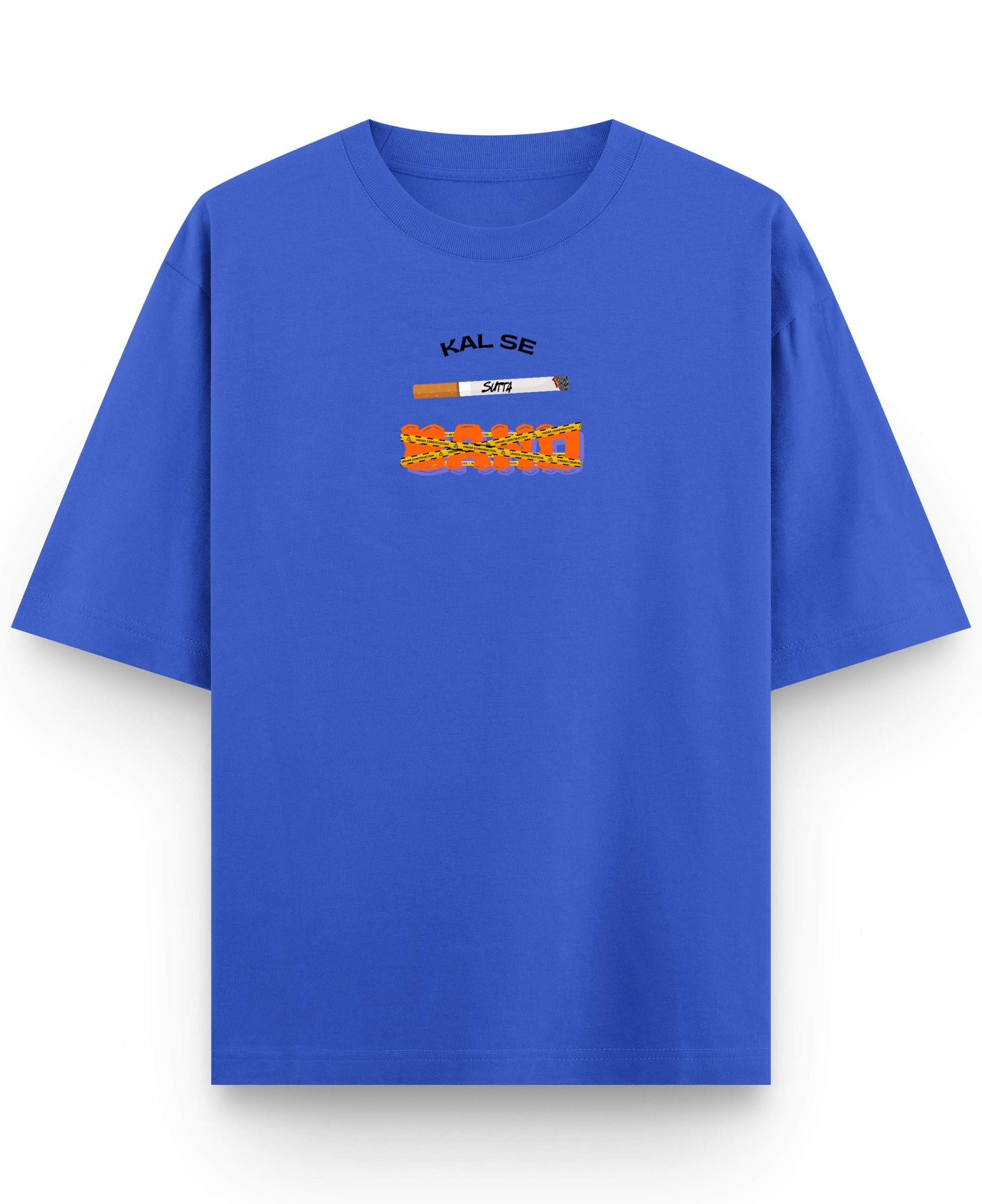 Royal Blue Oversized T-Shirt Front Design