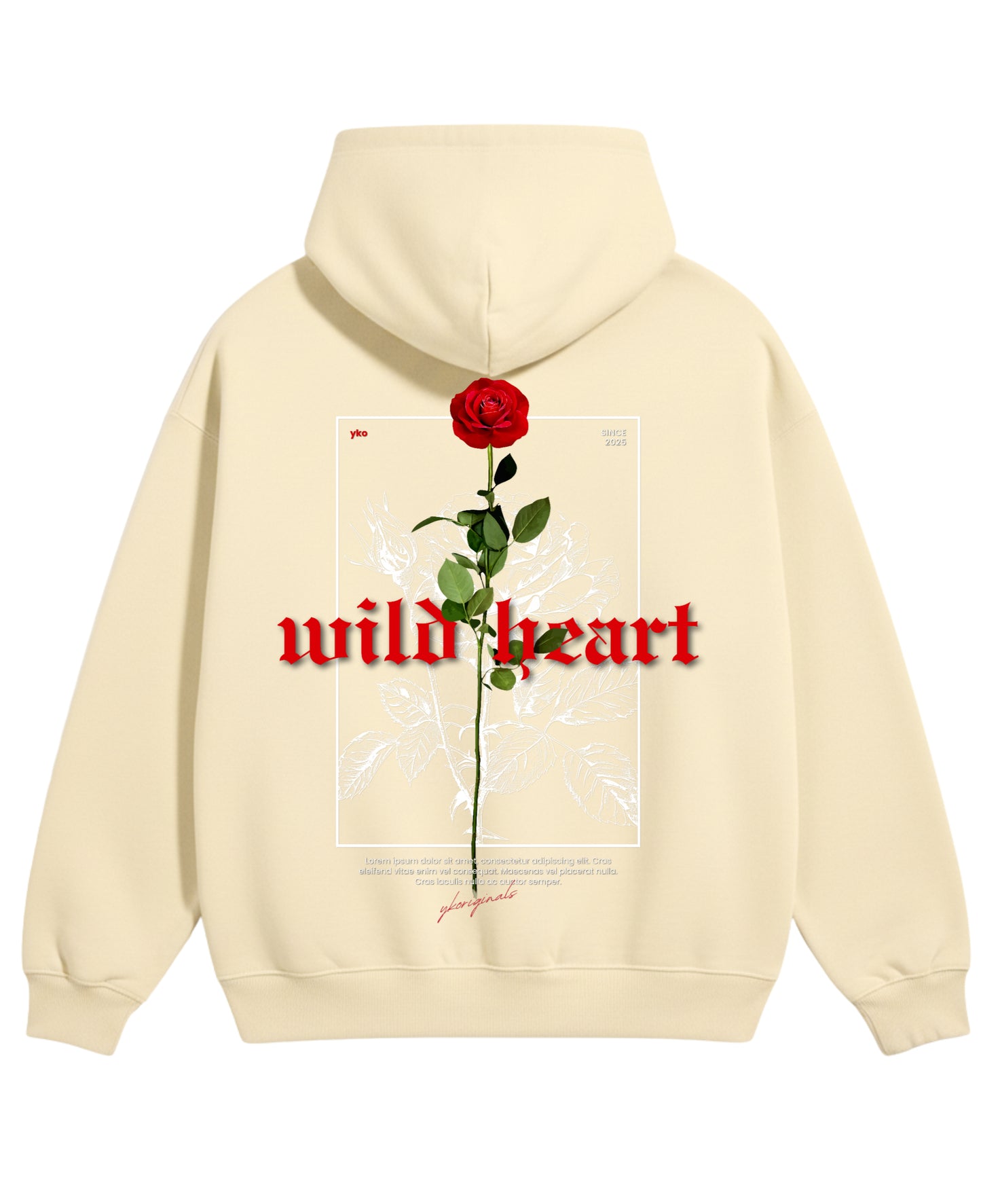 Cream Oversized Hoodie Back Design
