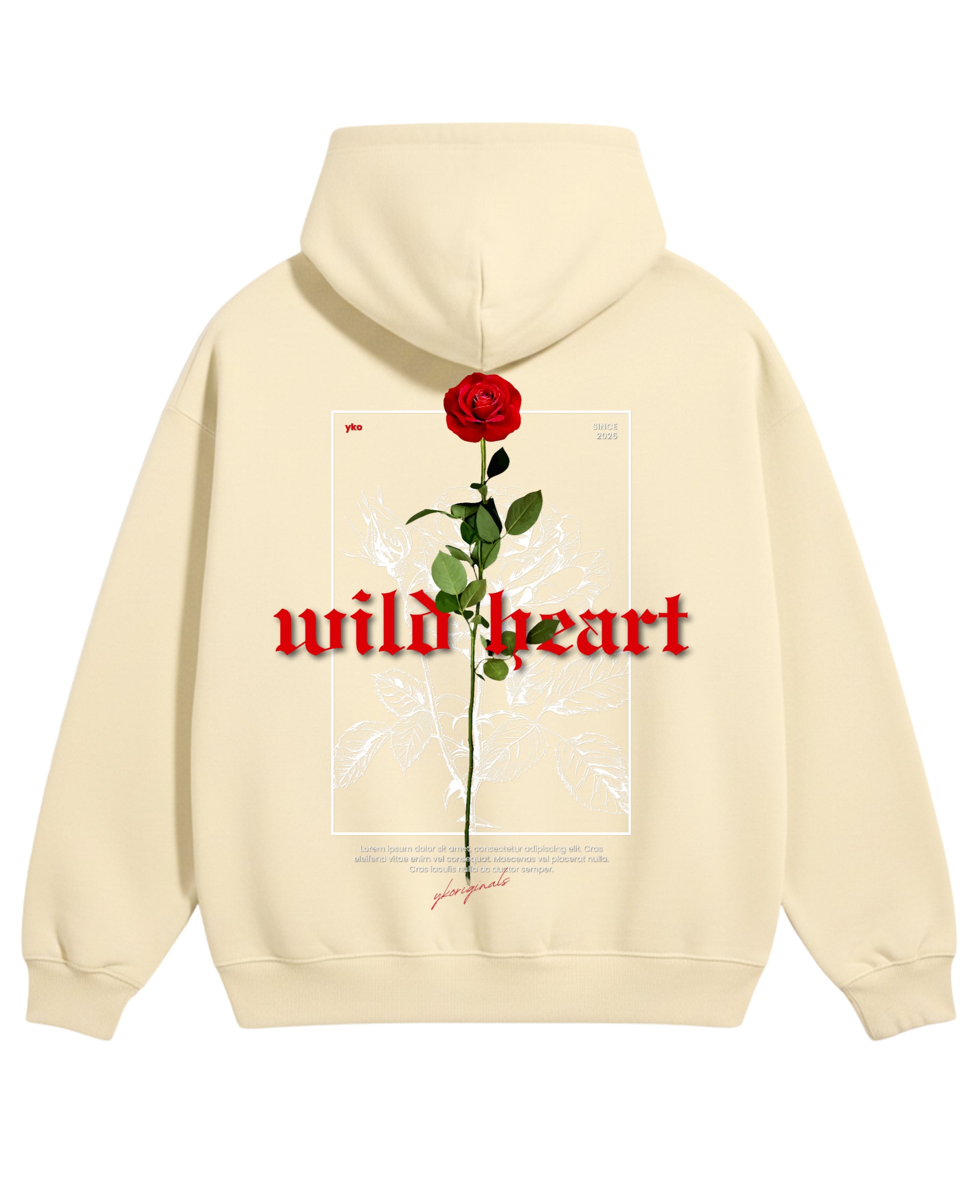 Cream Oversized Hoodie Back Design