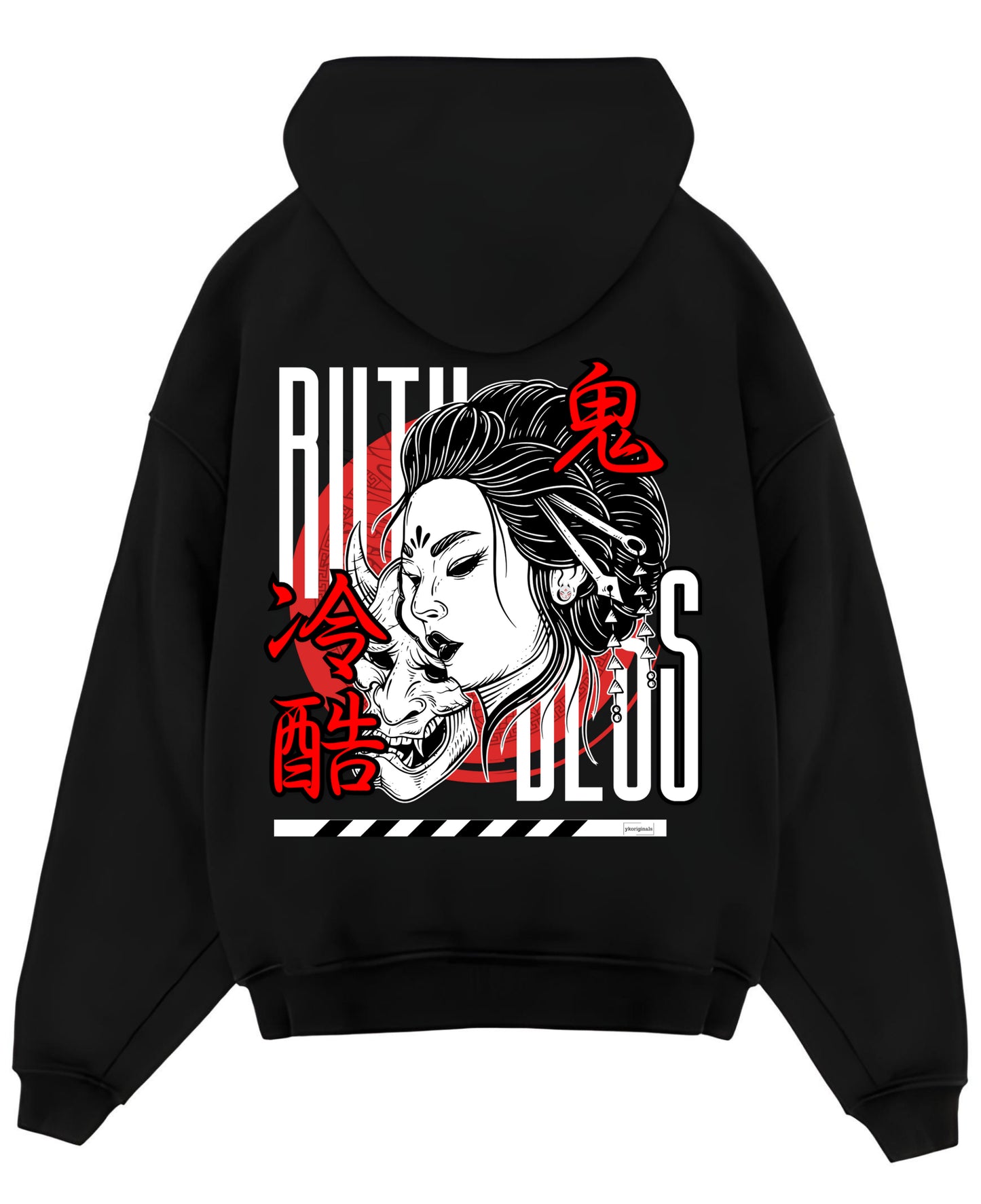 'Oni' Unisex Oversized Anime Street Zipper Hoodie