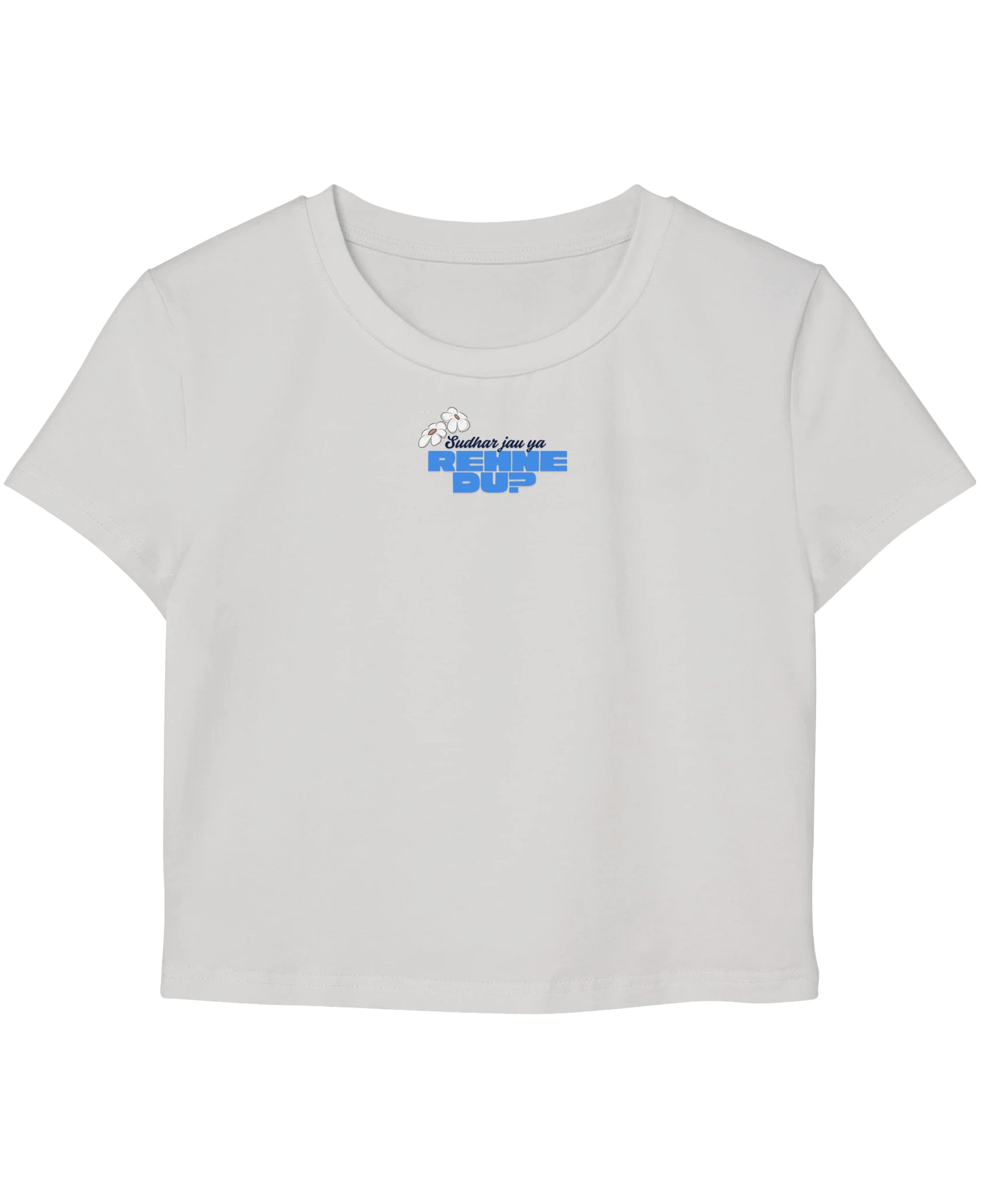 White Baby Tee Front Design