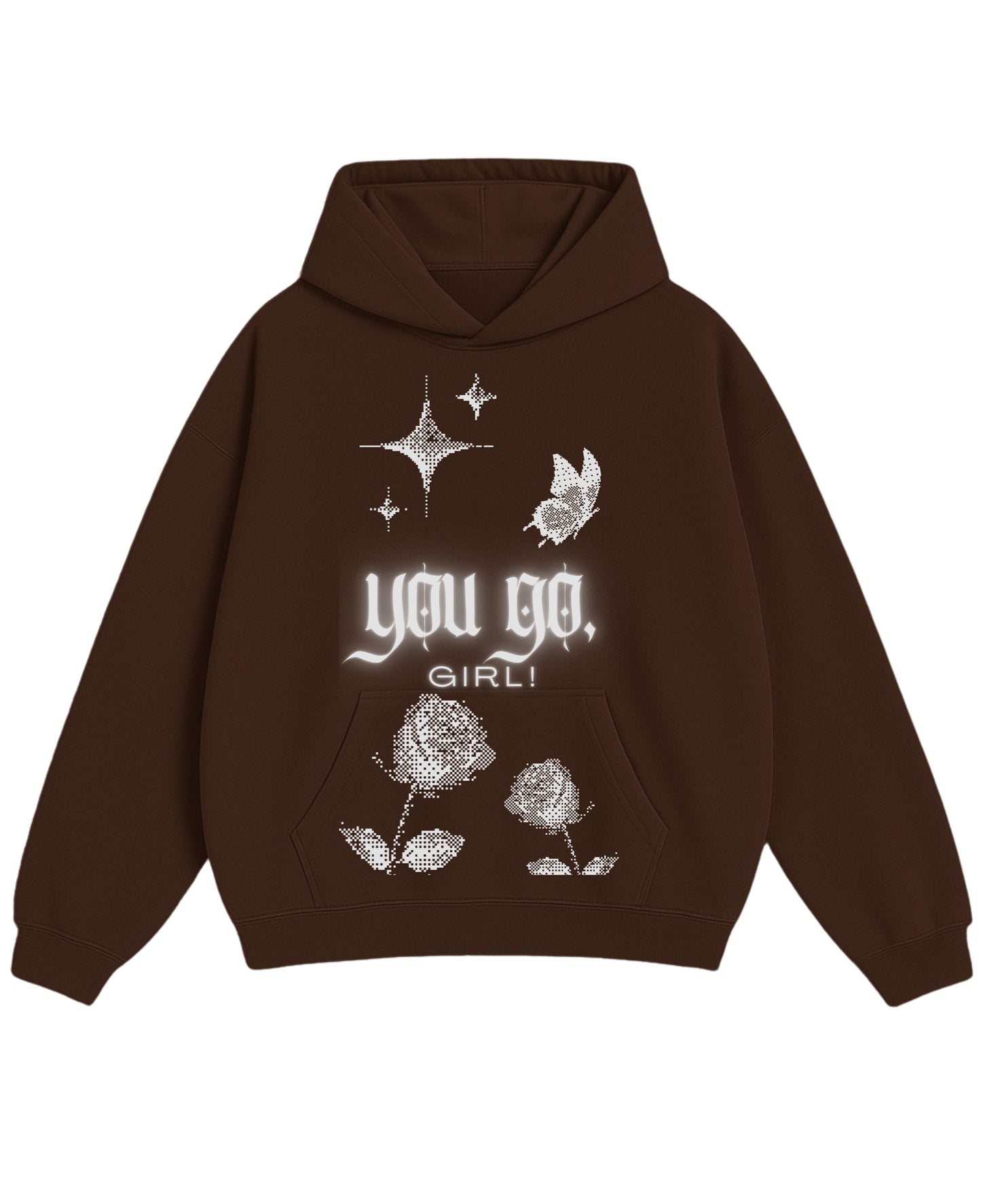 Mocha Brown Oversized Hoodie Front Design