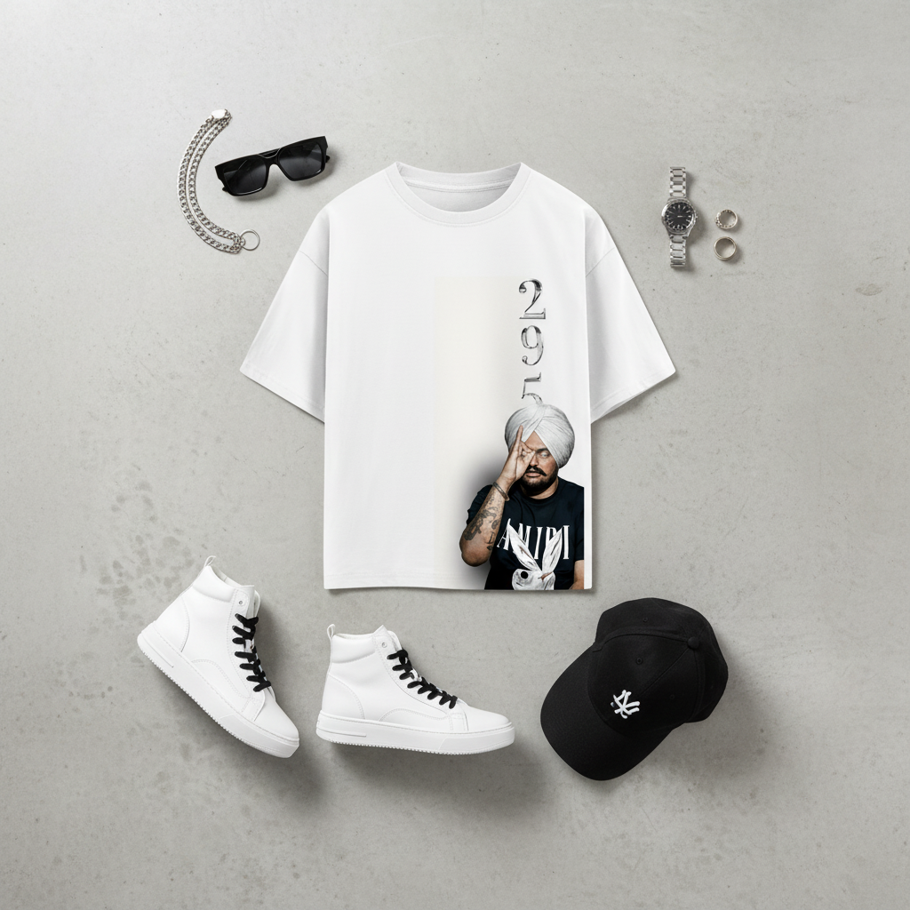 Moosewala T-Shirt Styled Flat Lay