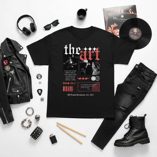 Premium Rockstar flat lay with rock & roll accessories