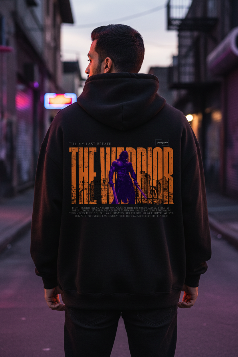 Warrior Hoodie Lifestyle Shot with Model