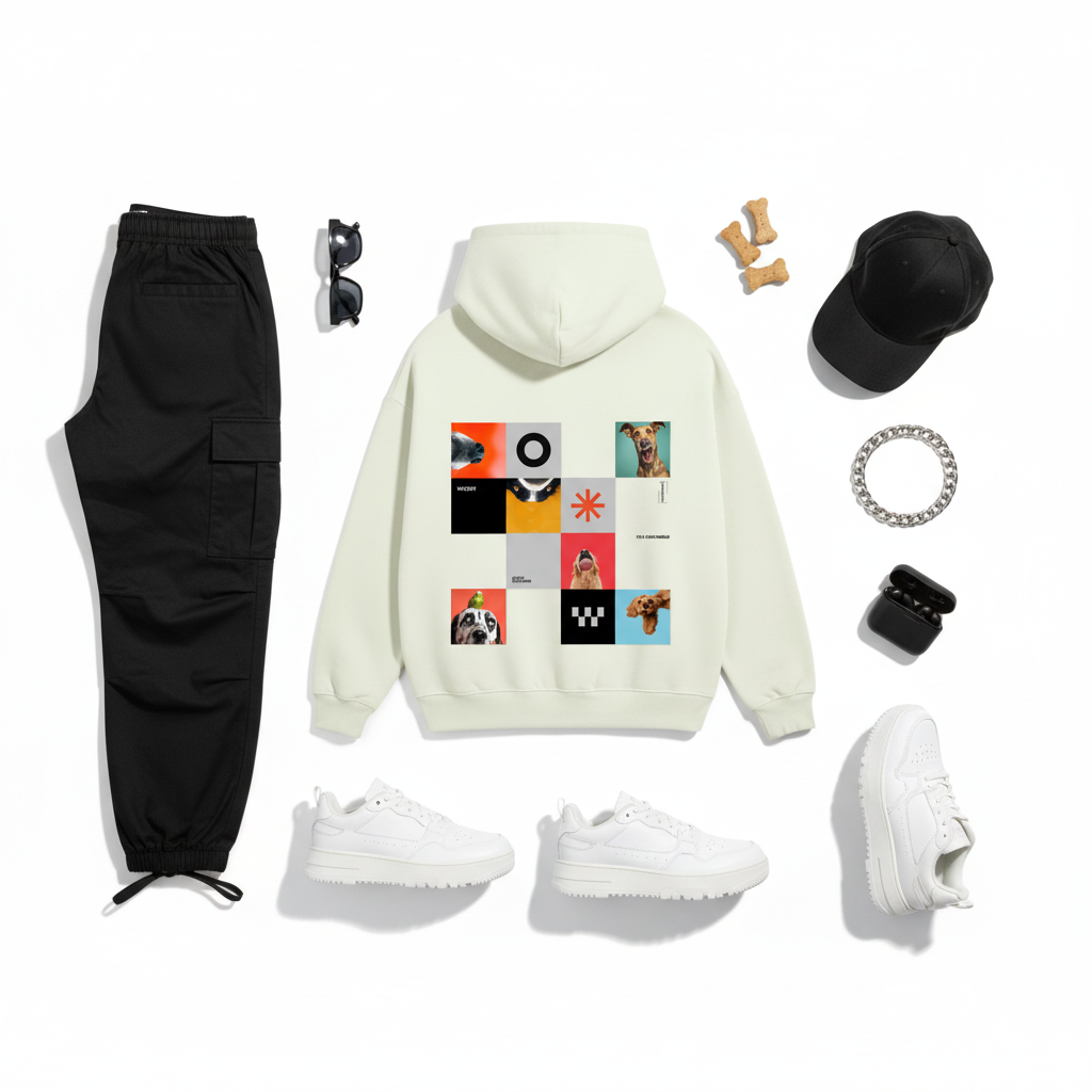 Wear the Woof Hoodie Flat Lay