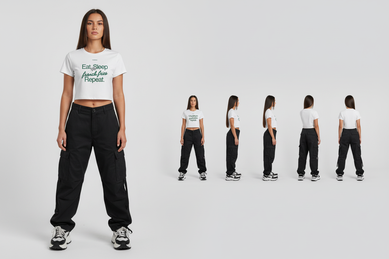 Women's Baby Tee Eat Sleep french fries Repeat